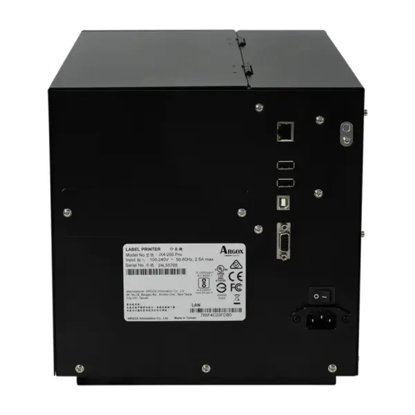 Argox iX4-350 (300DPI) Endüstriyel Barkod / Etiket Yazıcı - arkadan