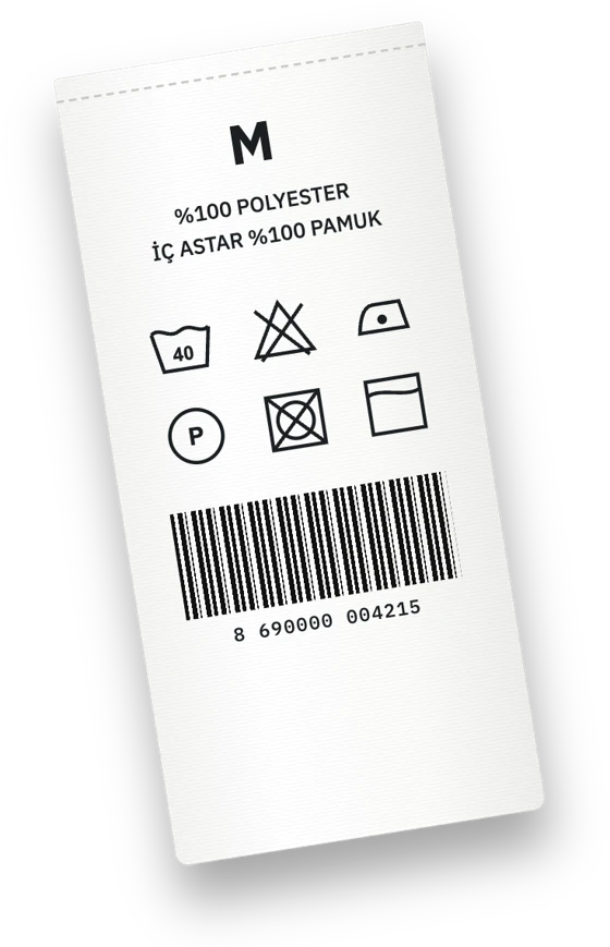 Tekstil Barkod Etiketleri: Yıkama Talimatı, Askı, Koli - CRAFTBARCODE