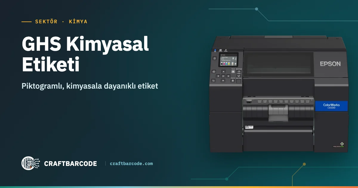 GHS Kimyasal Etiketi — Piktogramlı, kimyasala dayanıklı etiket